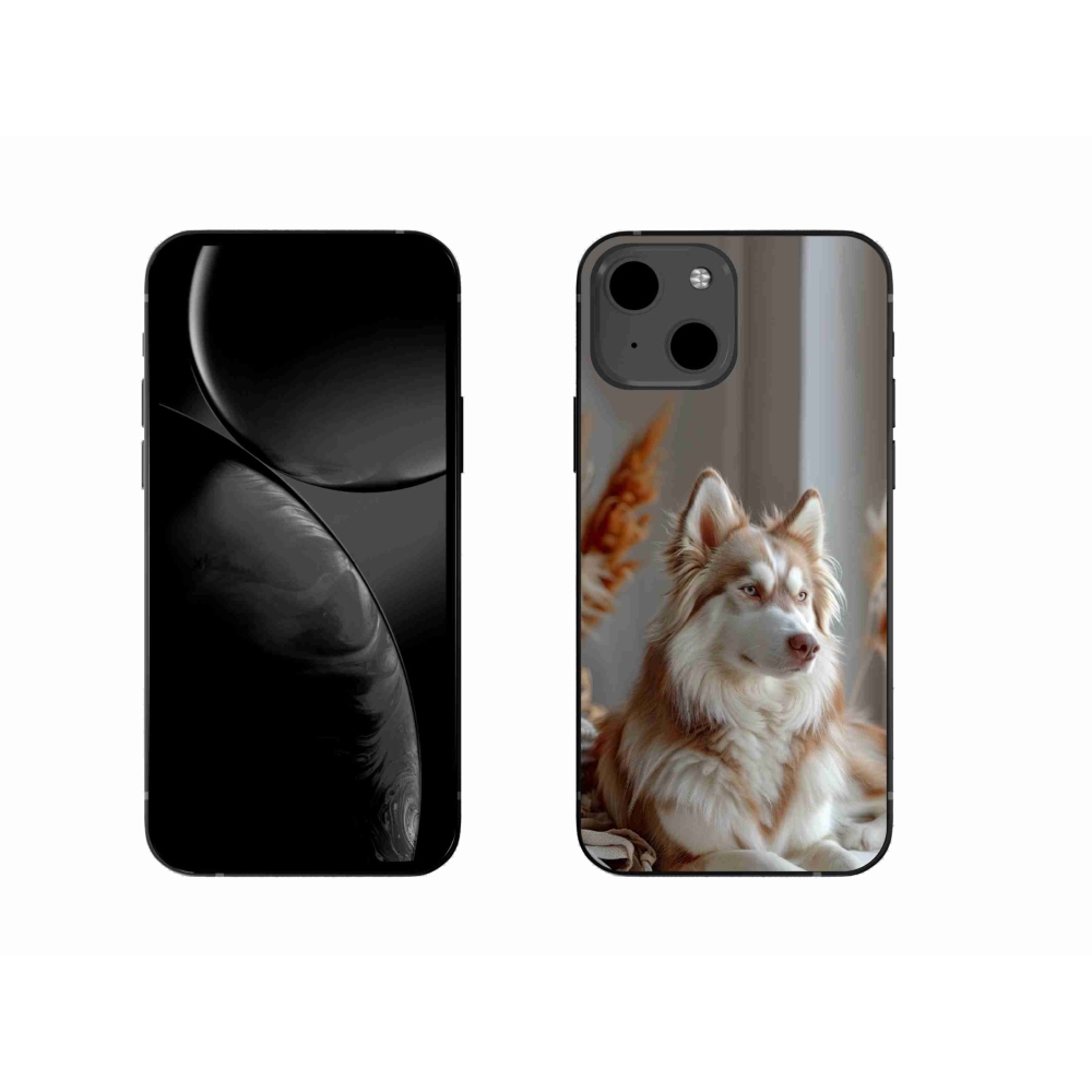 Gélový kryt mmCase na iPhone 13 - pokojný sibírsky husky