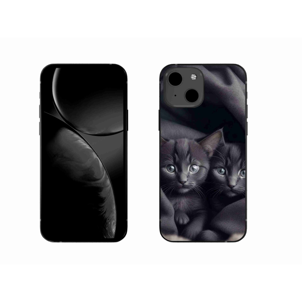 Gélový kryt mmCase na iPhone 13 - mačacie duo