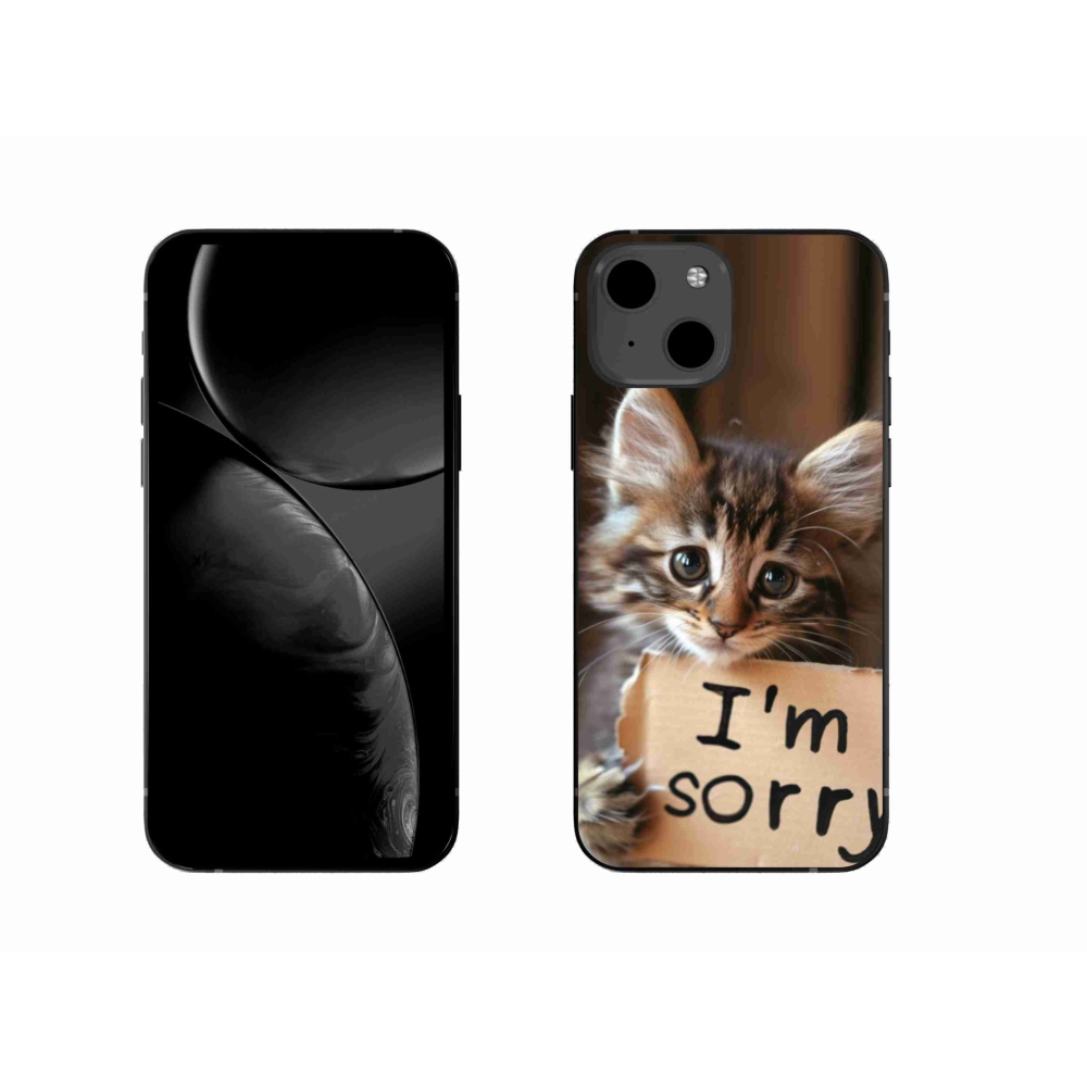 Gélový kryt mmCase na iPhone 13 - mačacie ospravedlnenie