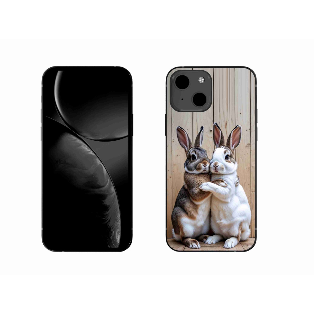 Gélový kryt mmCase na iPhone 13 - králičie pár