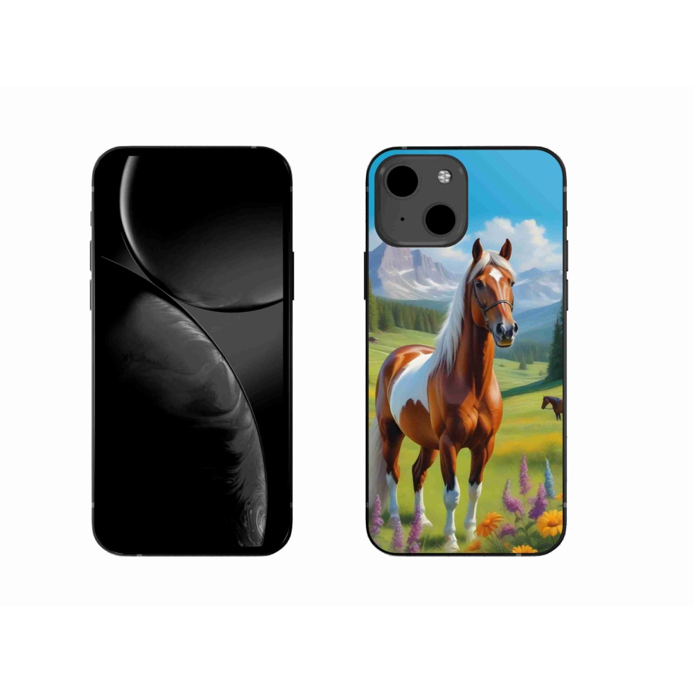Gélový kryt mmCase na iPhone 13 - kôň na lúke
