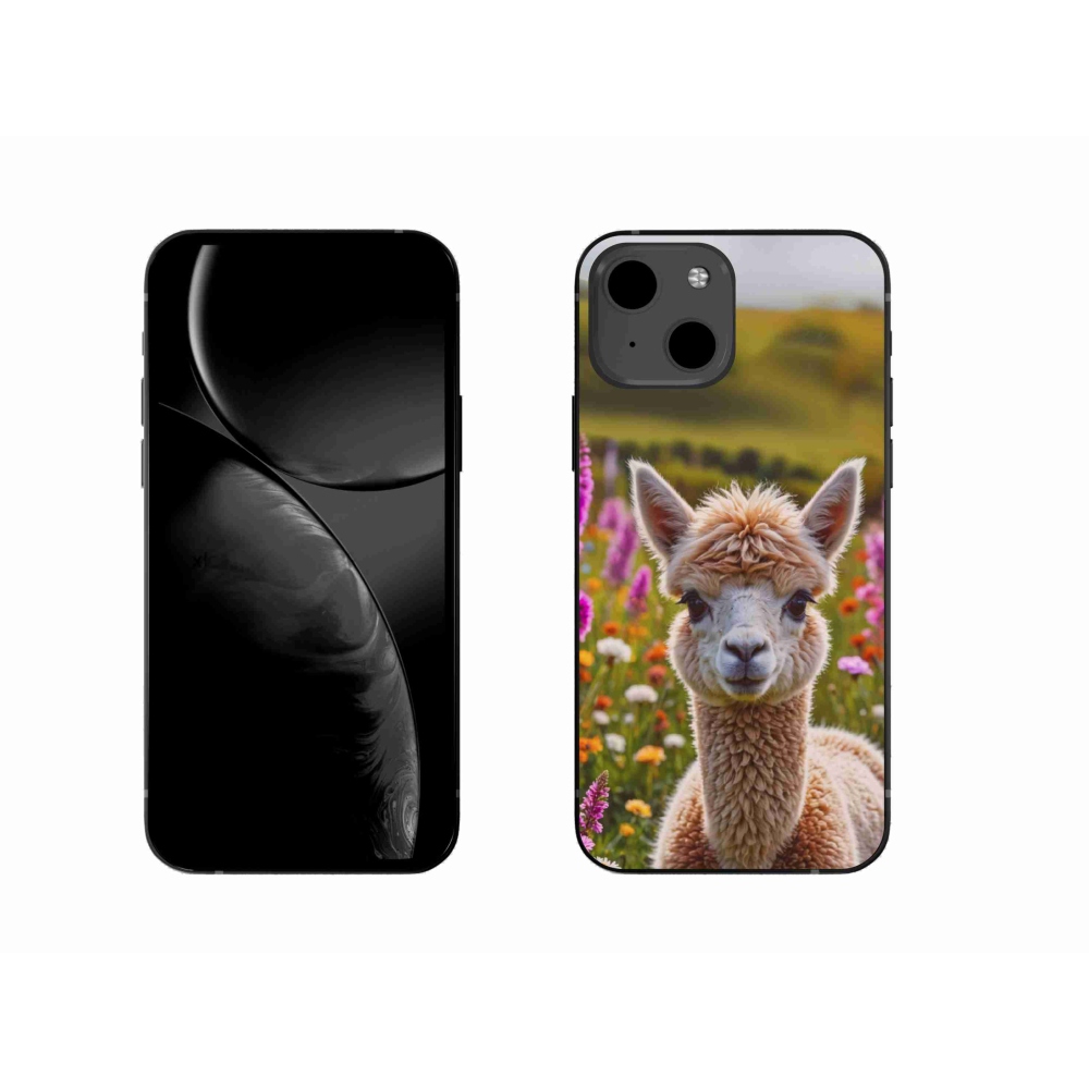 Gélový kryt mmCase na iPhone 13 - lama na lúke