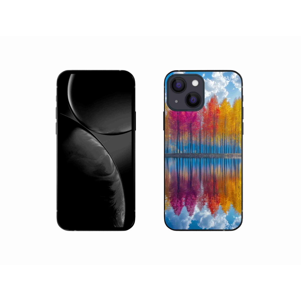 Gélový kryt mmCase na iPhone 13 Mini - farebné stromy