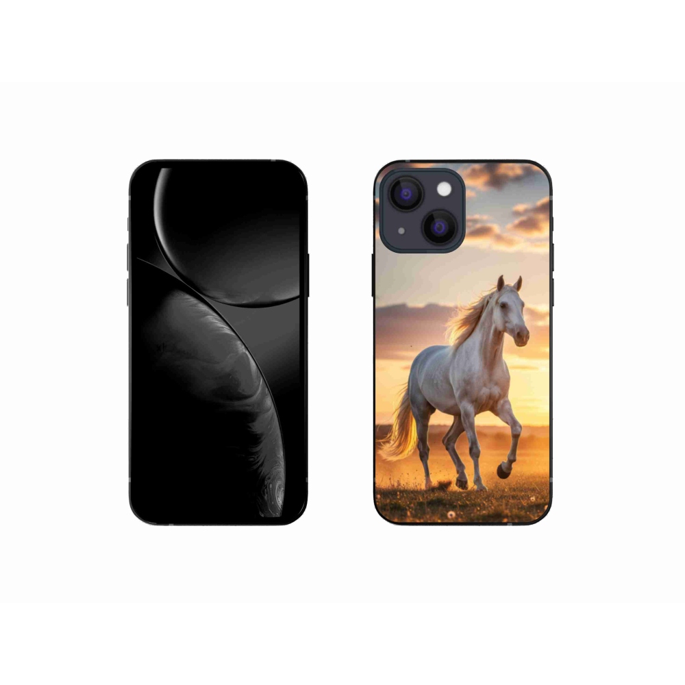 Gélový kryt mmCase na iPhone 13 Mini - bežiaci biely kôň 2