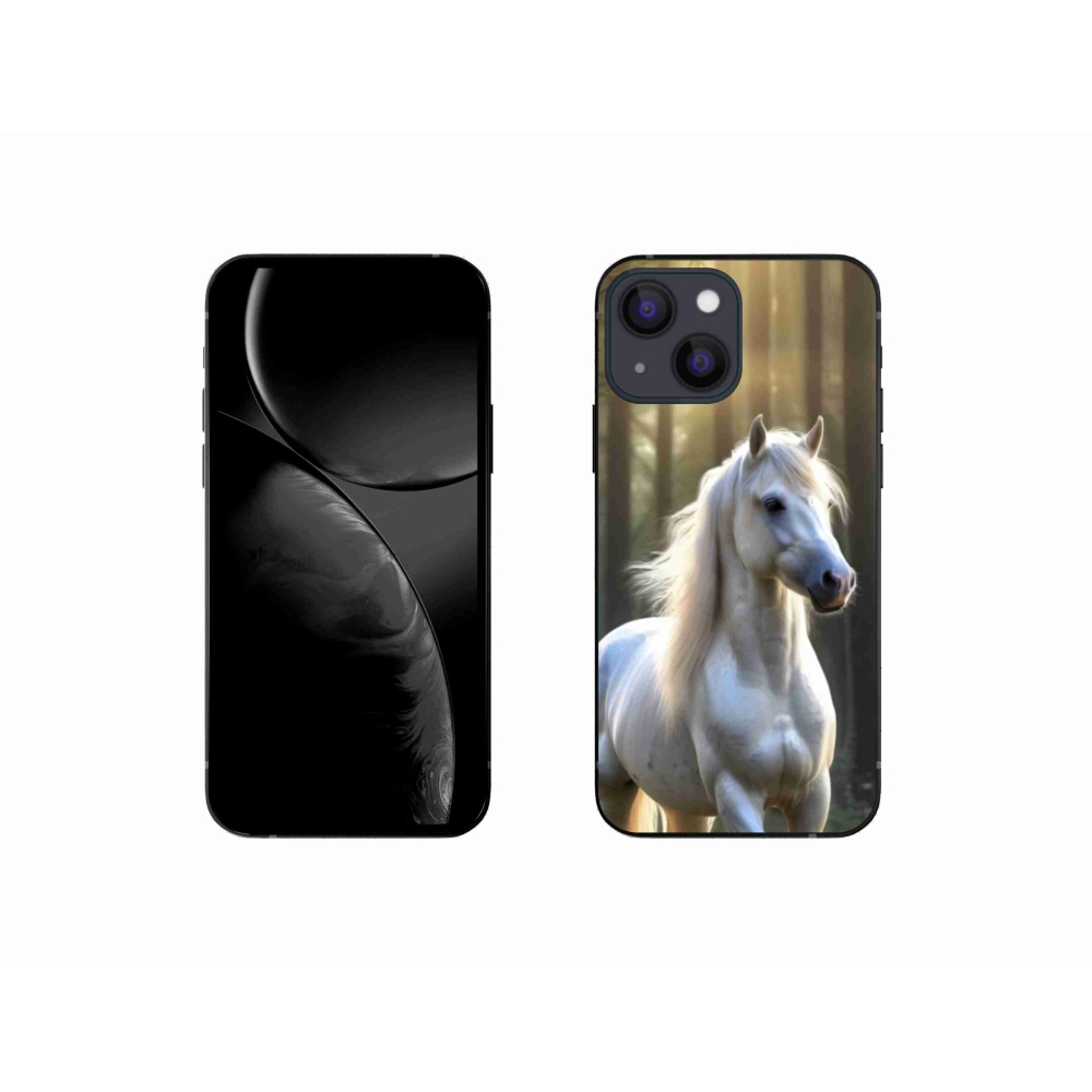 Gélový kryt mmCase na iPhone 13 Mini - biely kôň 3