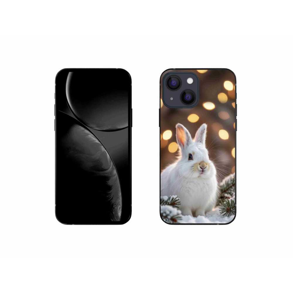 Gélový kryt mmCase na iPhone 13 Mini - biely zajac