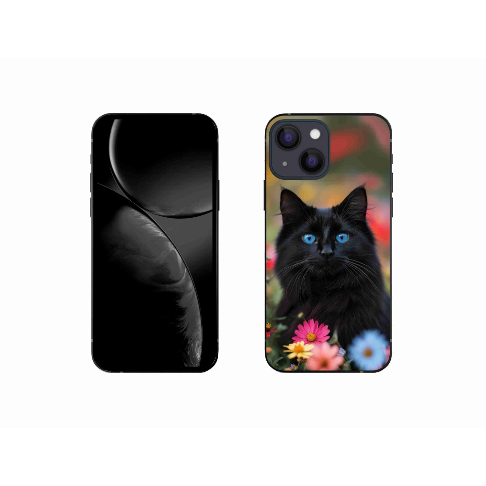 Gélový kryt mmCase na iPhone 13 Mini - čierne mačiatko 4