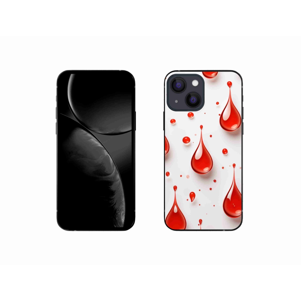 Gélový kryt mmCase na iPhone 13 Mini - červené kvapky