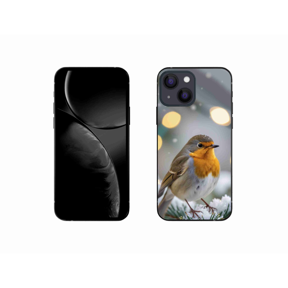 Gélový kryt mmCase na iPhone 13 Mini - červienka v zime