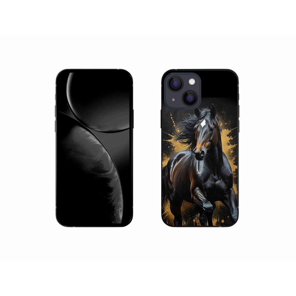 Gélový kryt mmCase na iPhone 13 Mini - elegantný čierny žrebec