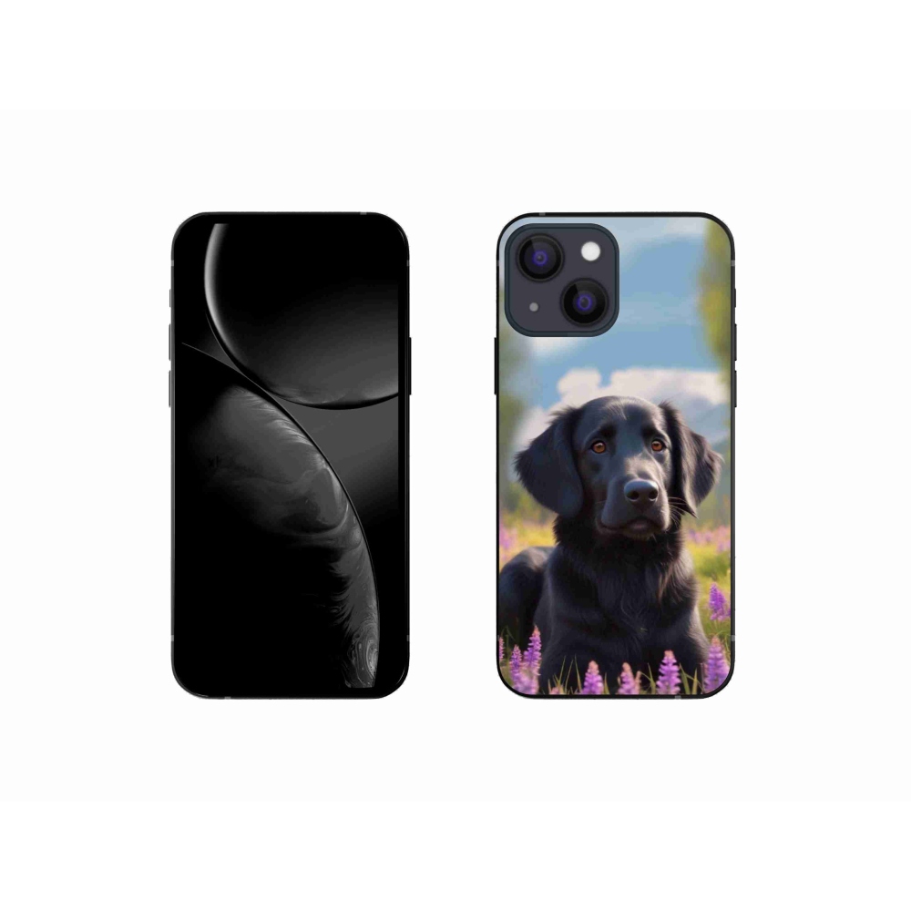 Gélový kryt mmCase na iPhone 13 Mini - elegantný čierny retriever