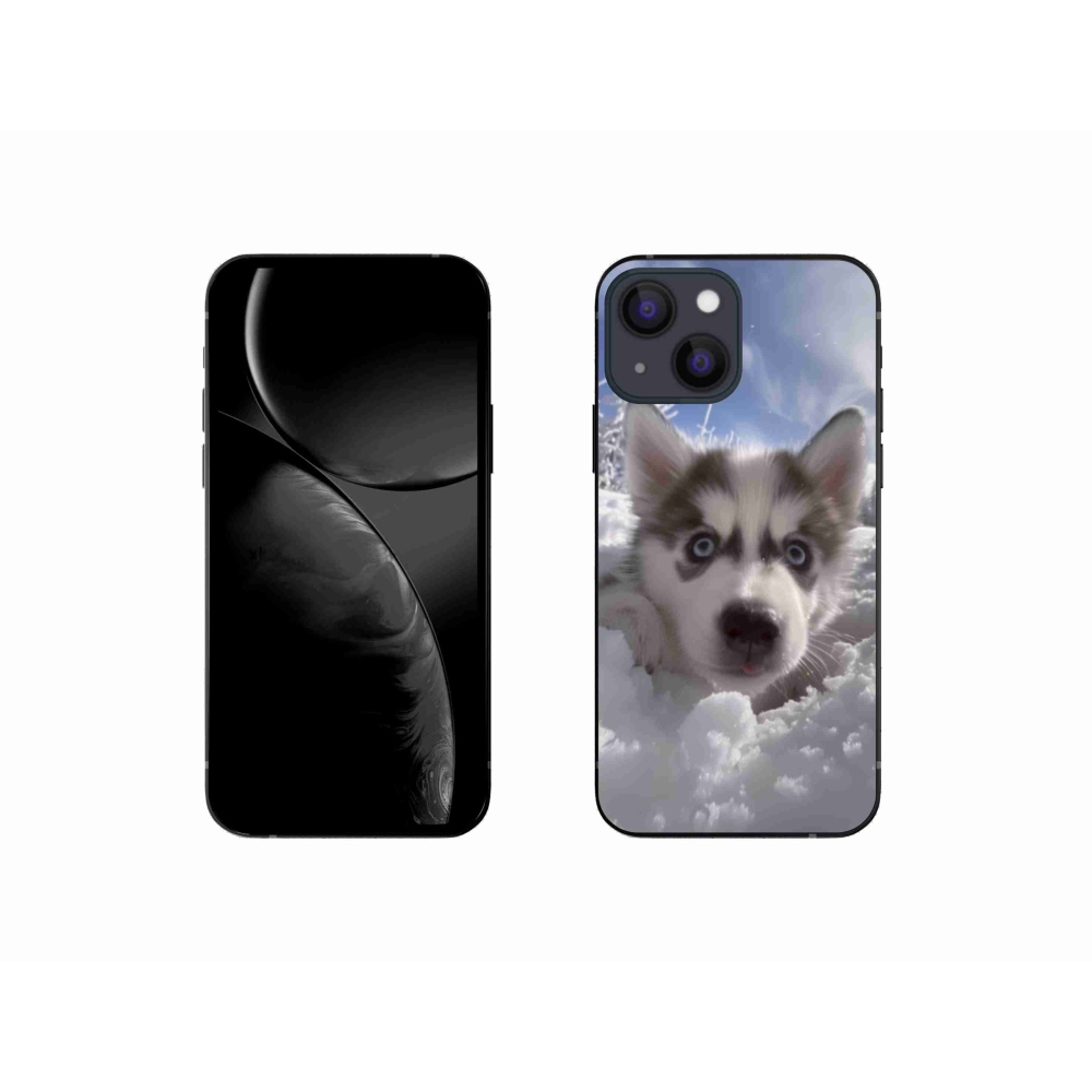 Gélový kryt mmCase na iPhone 13 Mini - husky v snehu