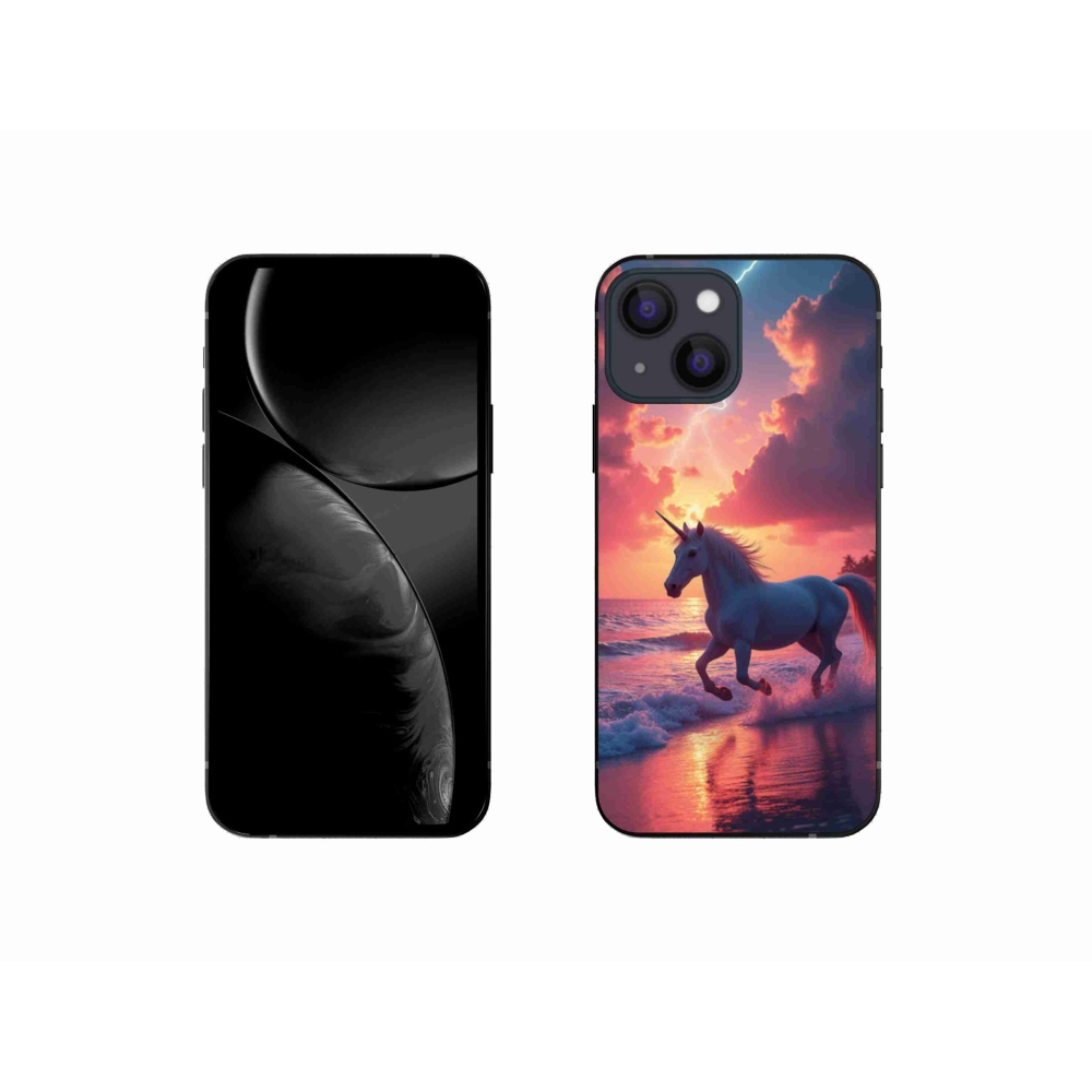 Gélový kryt mmCase na iPhone 13 Mini - jednorožec na pláži
