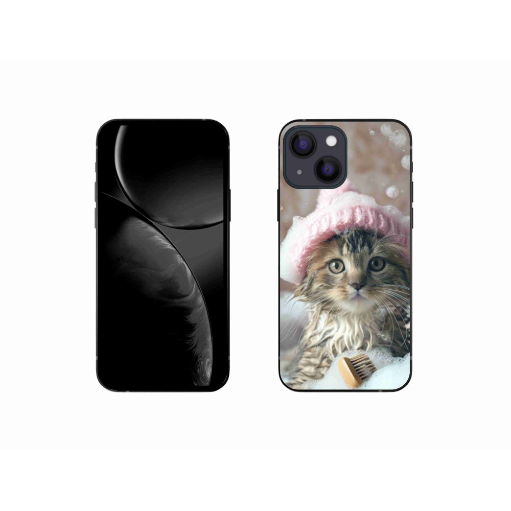 Gélový kryt mmCase na iPhone 13 Mini - mačiatko a kúpeľ