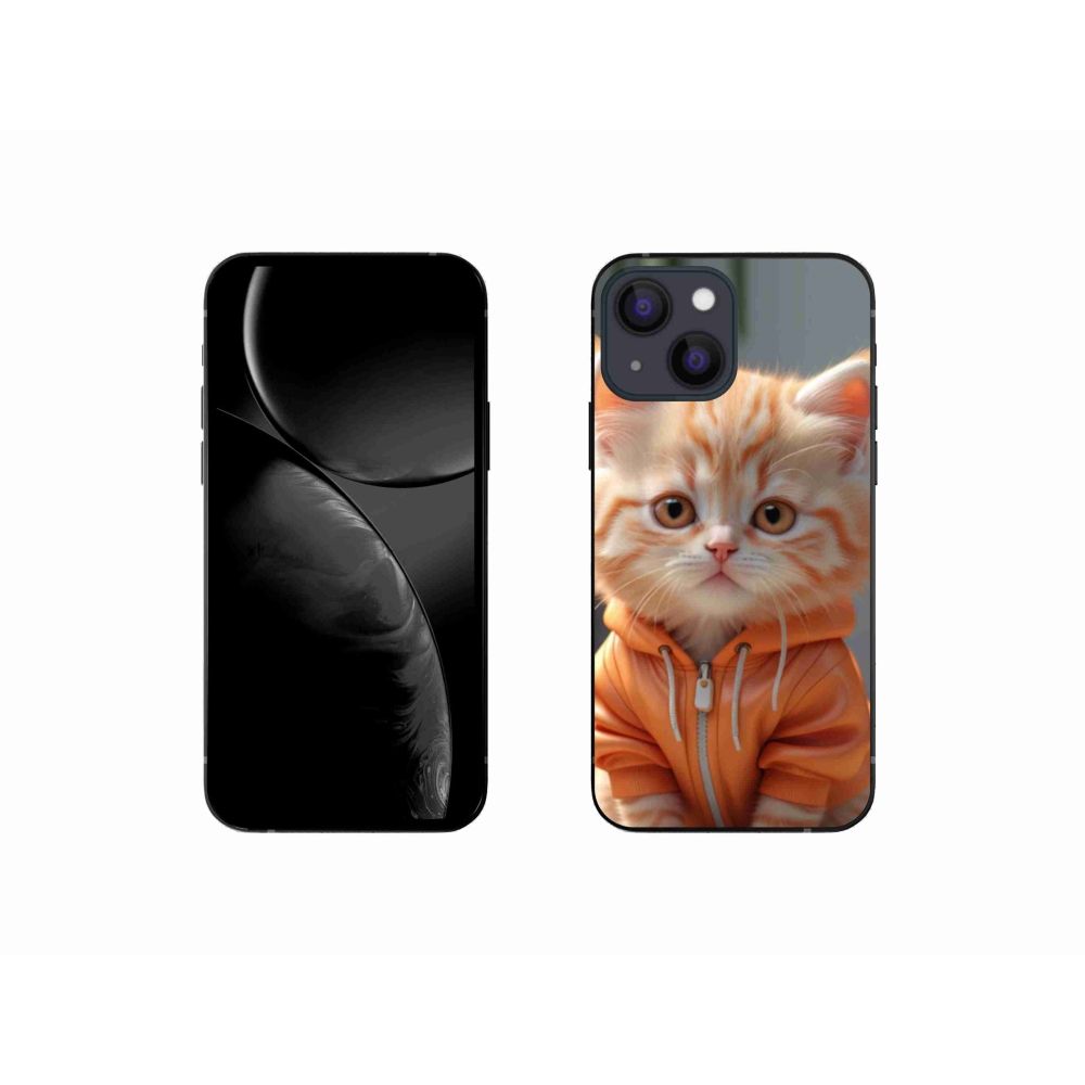 Gélový kryt mmCase na iPhone 13 Mini - mačiatko v mikine