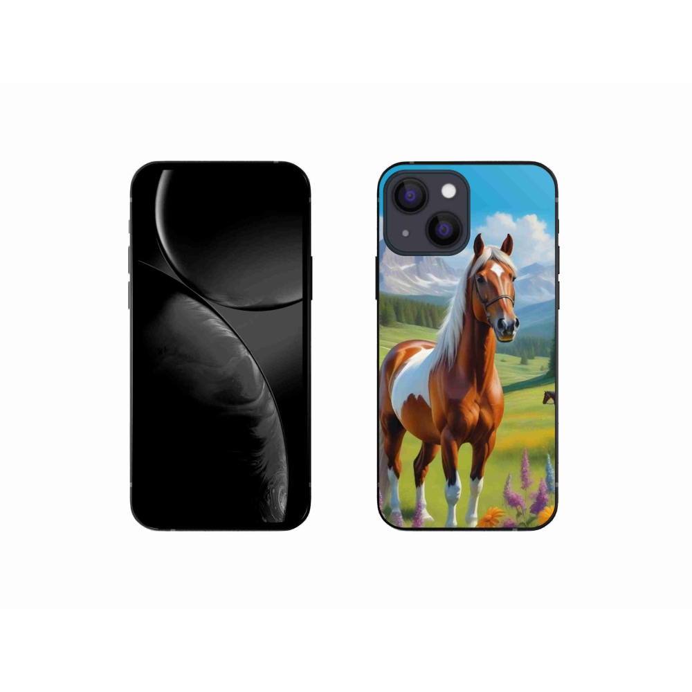 Gélový kryt mmCase na iPhone 13 Mini - kôň na lúke