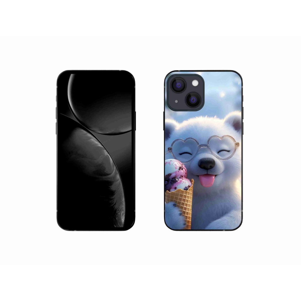 Gélový kryt mmCase na iPhone 13 Mini - medvedík so zmrzlinou
