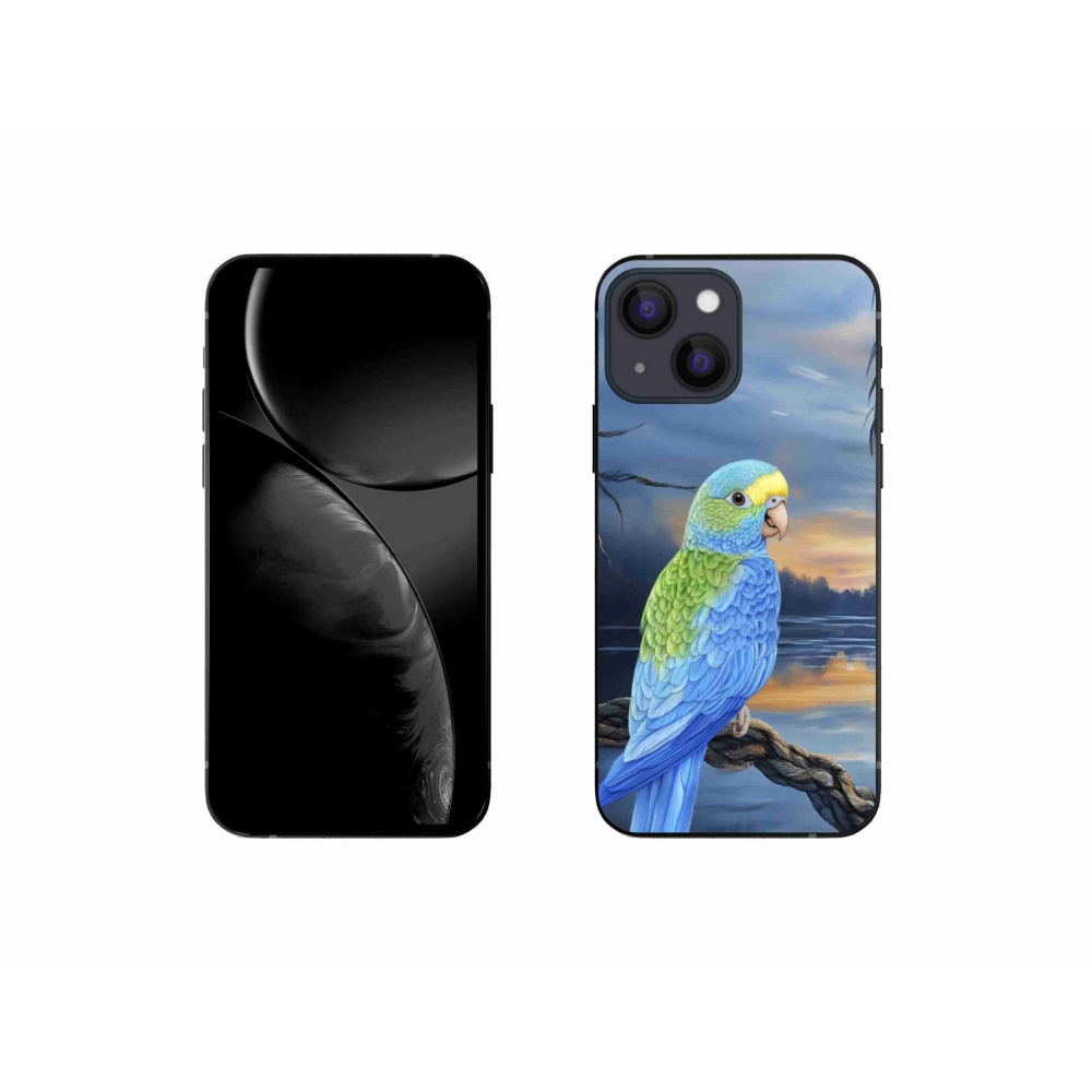 Gélový kryt mmCase na iPhone 13 Mini - modrý papagáj