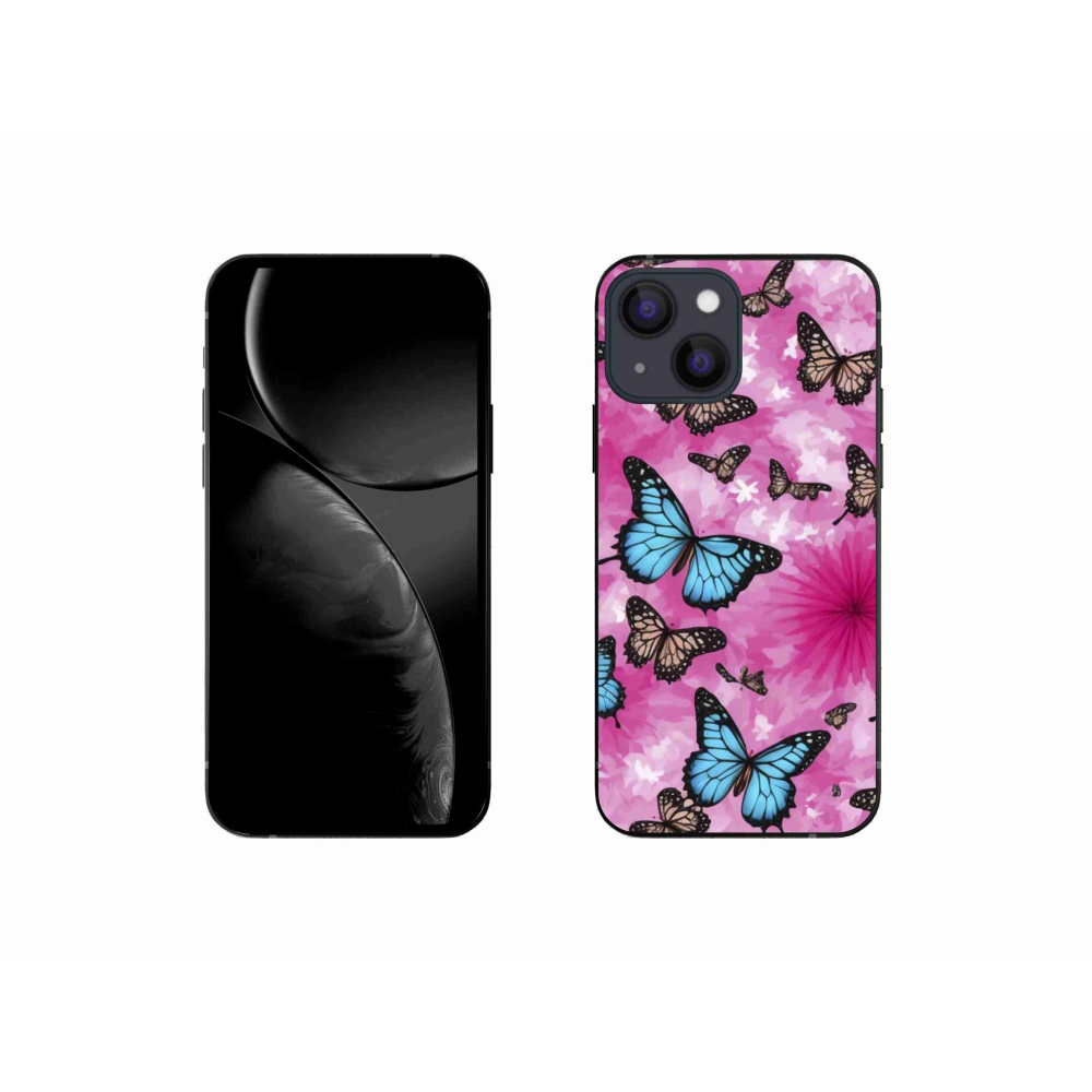 Gélový kryt mmCase na iPhone 13 Mini - motýlia záhrada