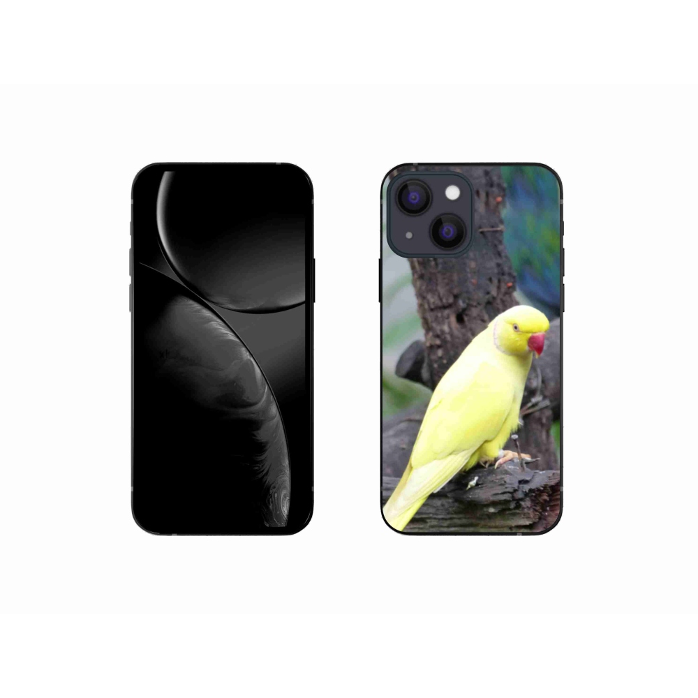 Gélový kryt mmCase na iPhone 13 Mini - papagáj alexander žltý