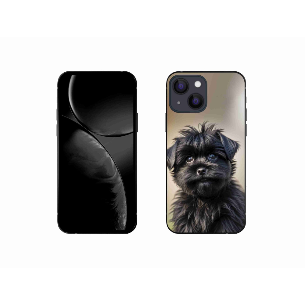 Gélový kryt mmCase na iPhone 13 Mini - roztomilý čierny psík