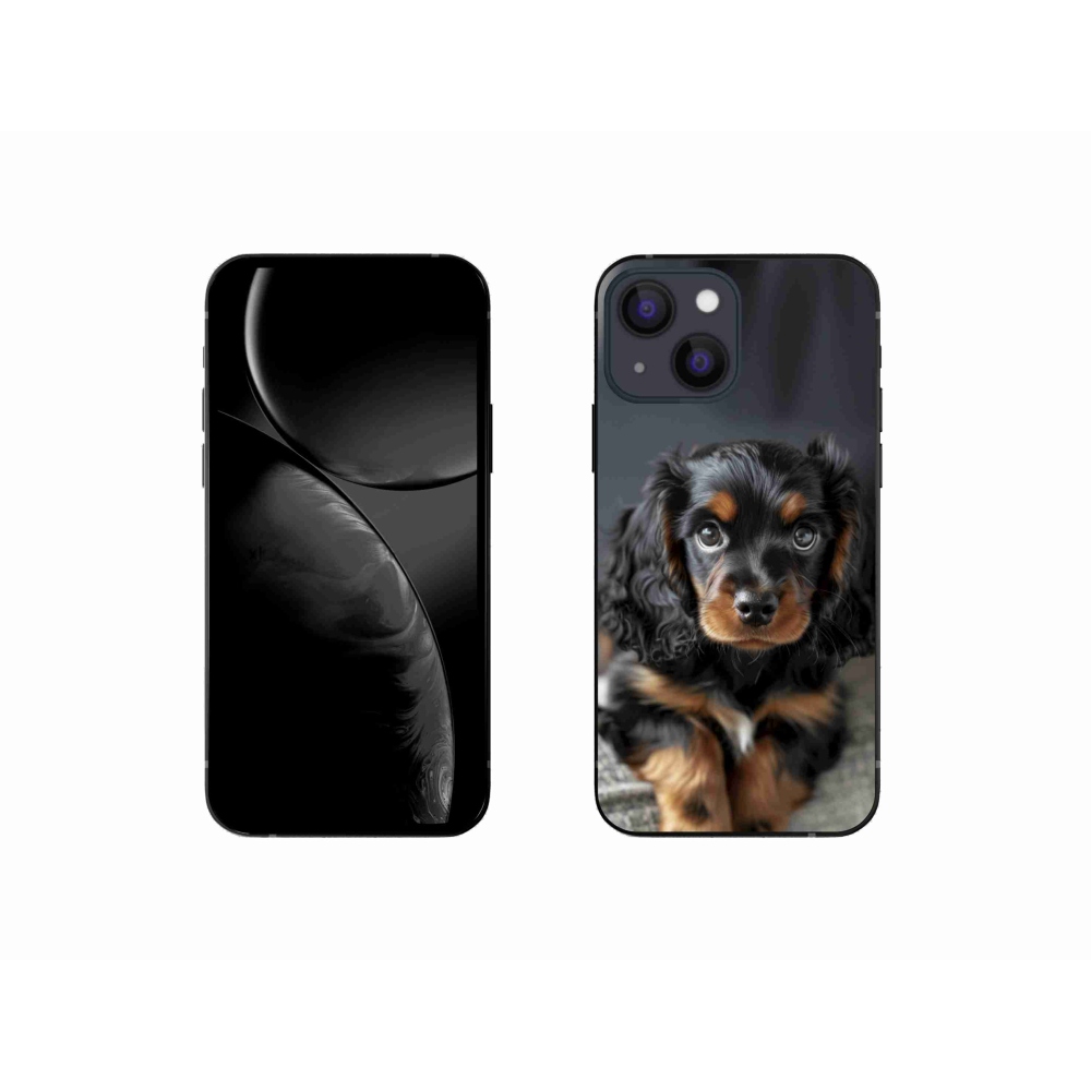 Gélový kryt mmCase na iPhone 13 Mini - roztomilý dlhosrstý jazvečík