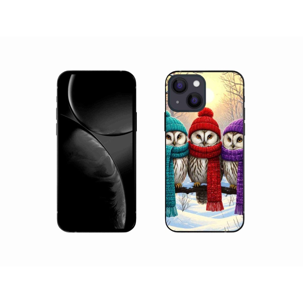 Gélový kryt mmCase na iPhone 13 Mini - soví priatelia