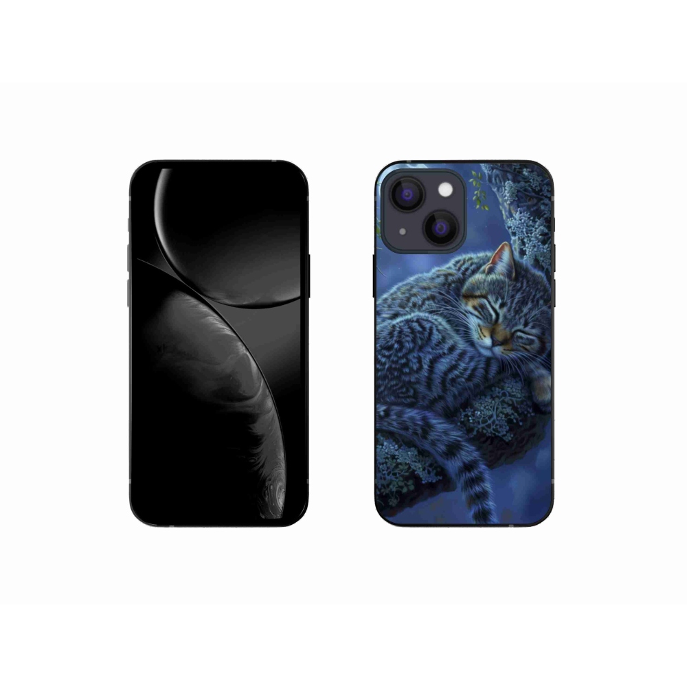 Gélový kryt mmCase na iPhone 13 Mini - spiaca mačka