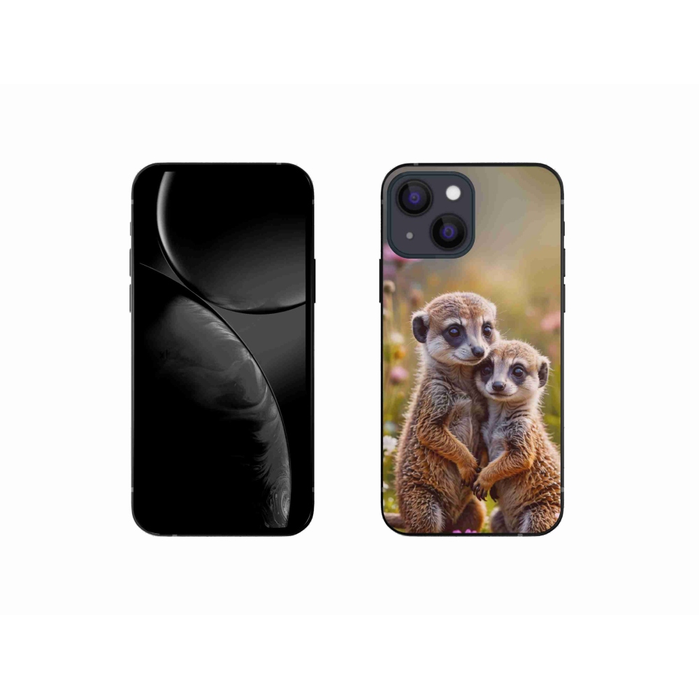 Gélový kryt mmCase na iPhone 13 Mini - surikatí duo