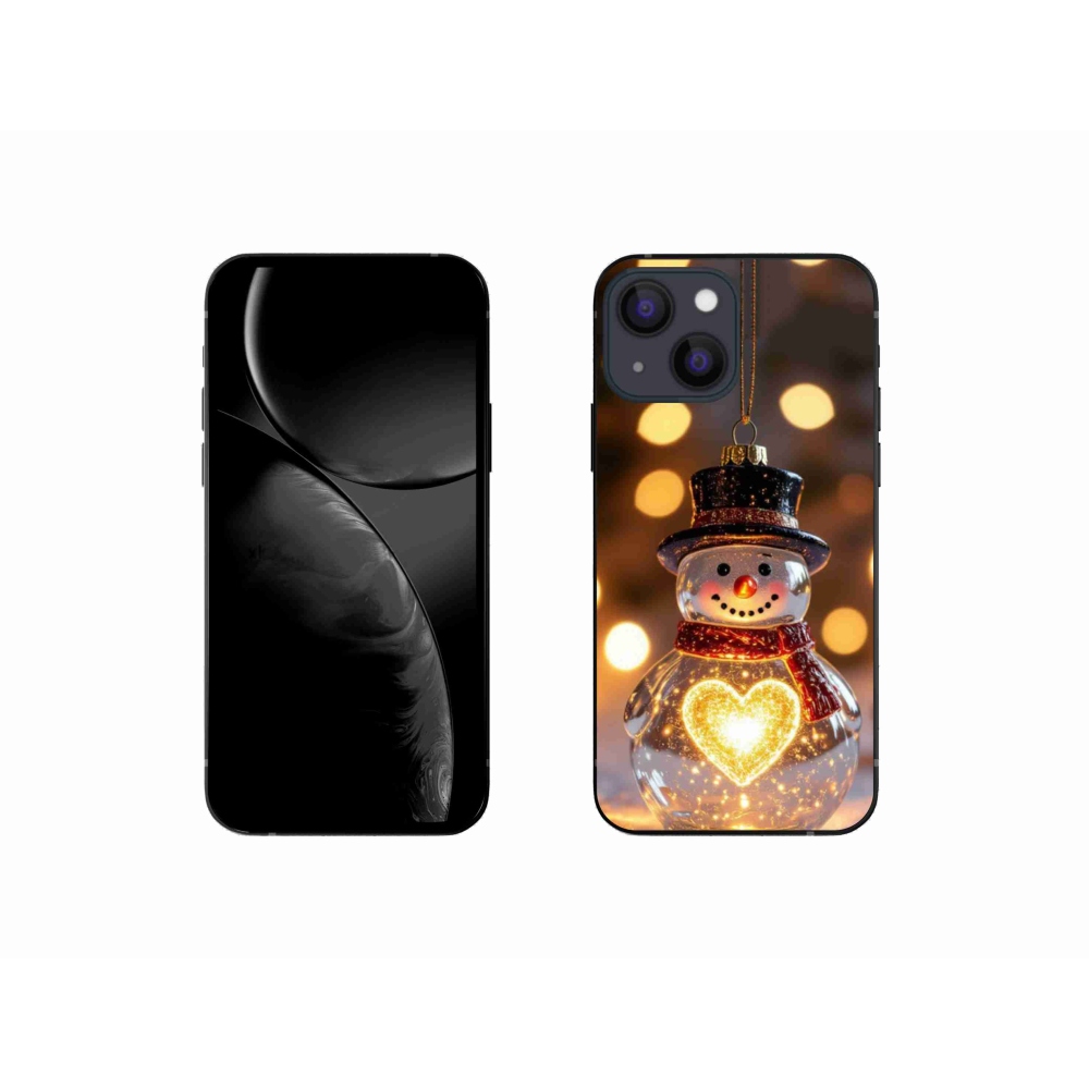 Gélový kryt mmCase na iPhone 13 Mini - svietiaci vianočný snehuliak