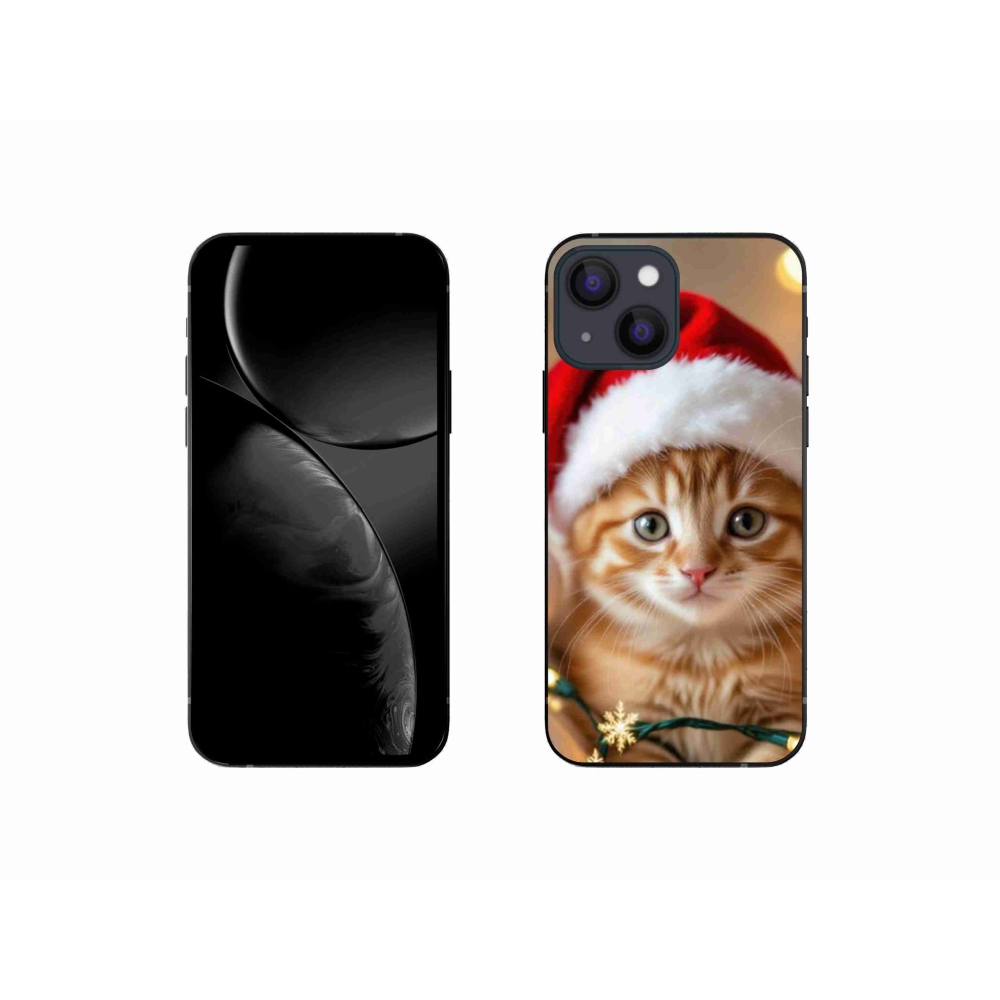 Gélový kryt mmCase na iPhone 13 Mini - vianočné mačiatko