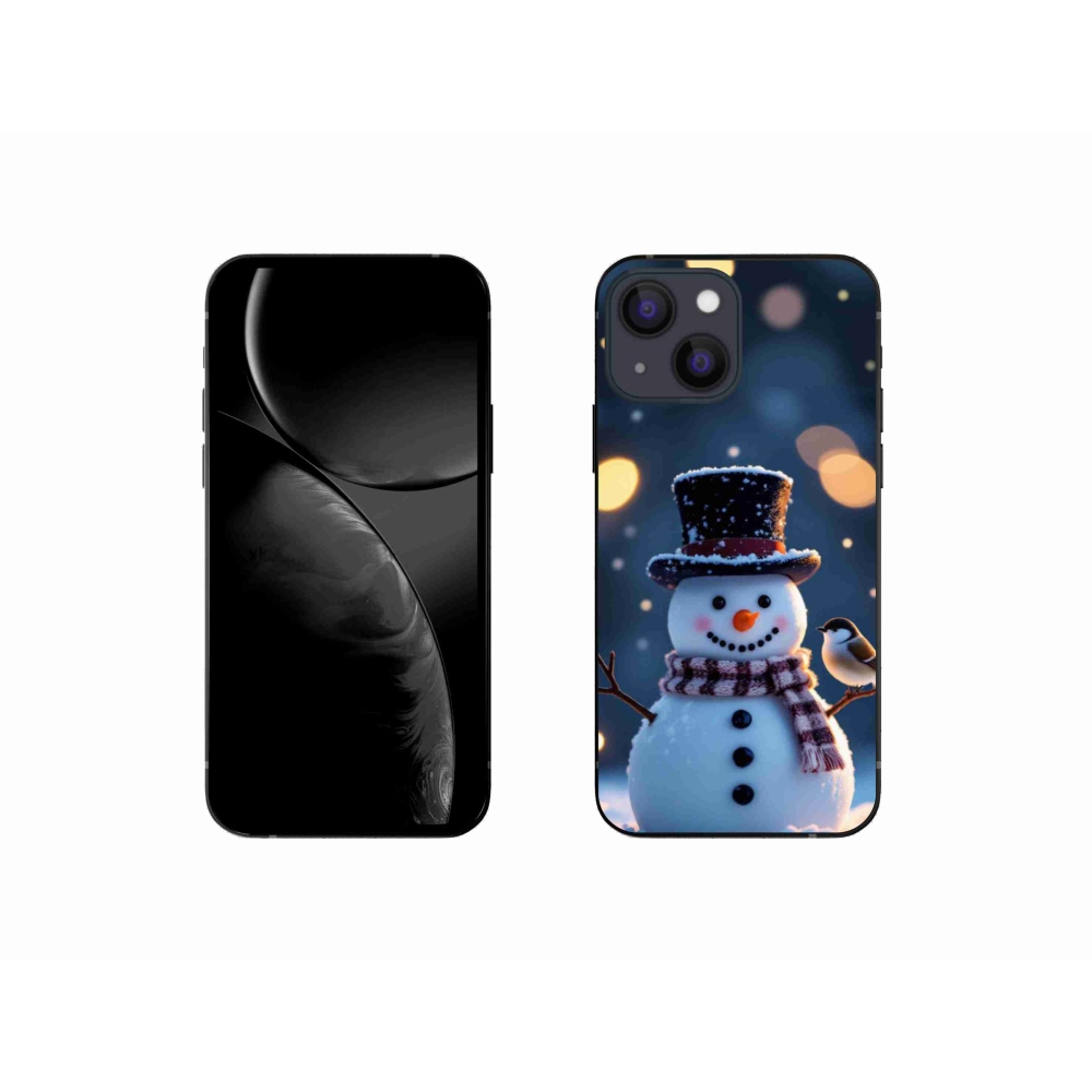 Gélový kryt mmCase na iPhone 13 Mini - vianočný snehuliak