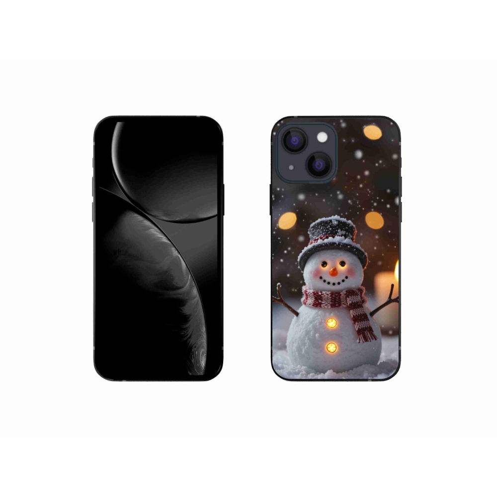 Gélový kryt mmCase na iPhone 13 Mini - veselý snehuliak