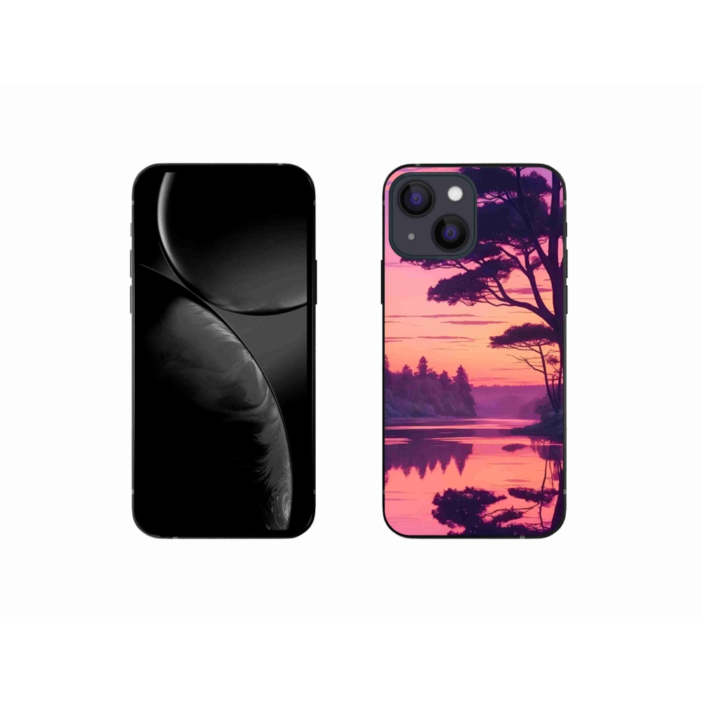 Gélový kryt mmCase na iPhone 13 Mini - západ slnka nad jazerom
