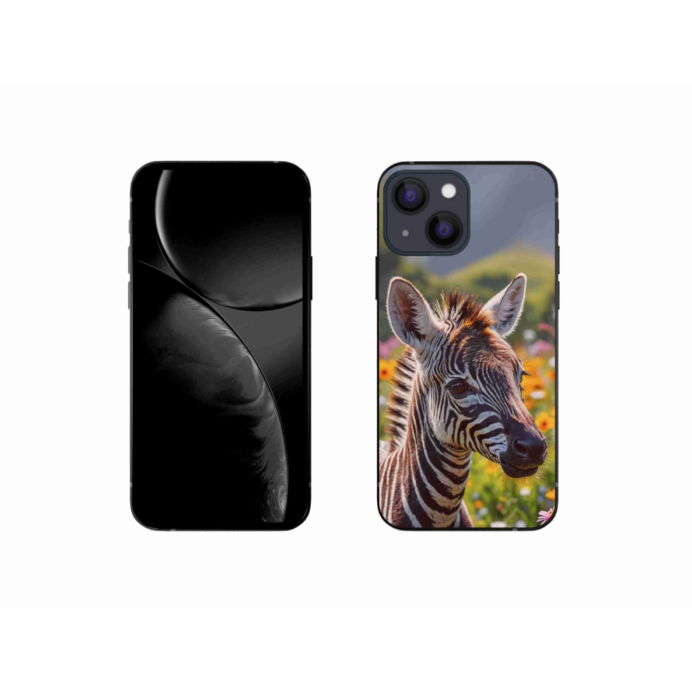 Gélový kryt mmCase na iPhone 13 Mini - zebra na lúke