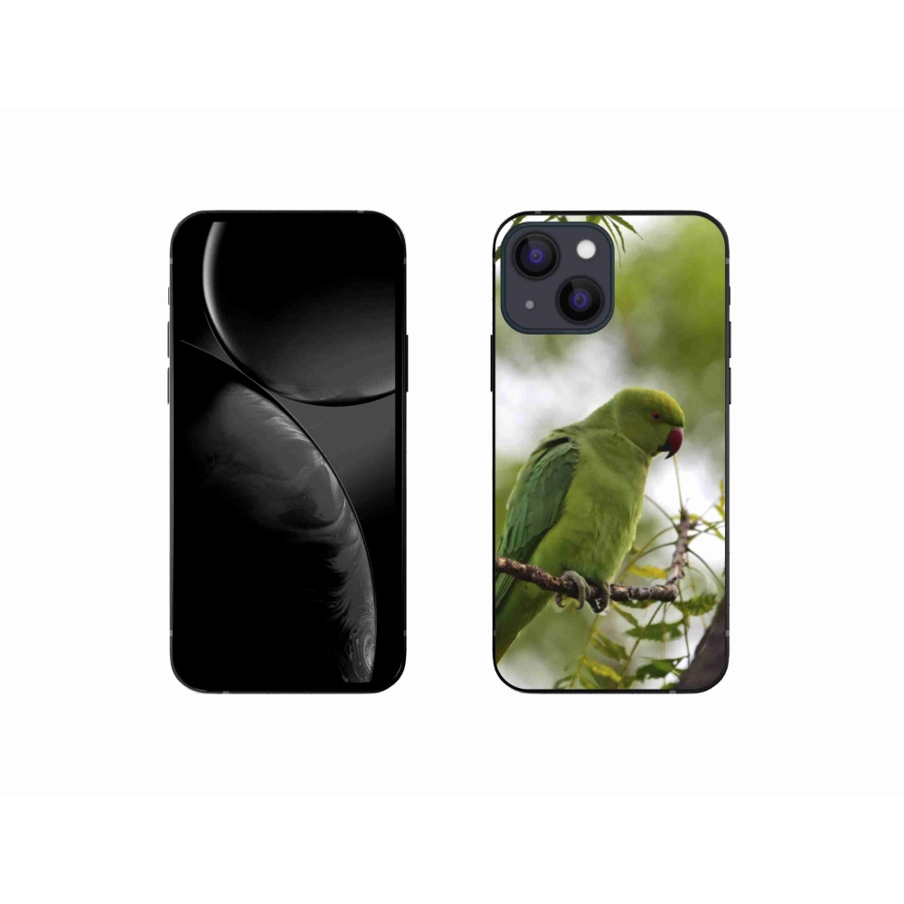 Gélový kryt mmCase na iPhone 13 Mini - zelený papagáj