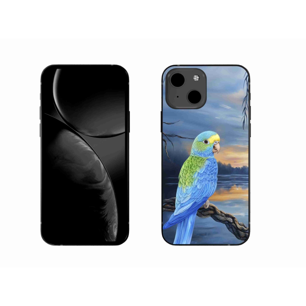 Gélový kryt mmCase na iPhone 13 - modrý papagáj