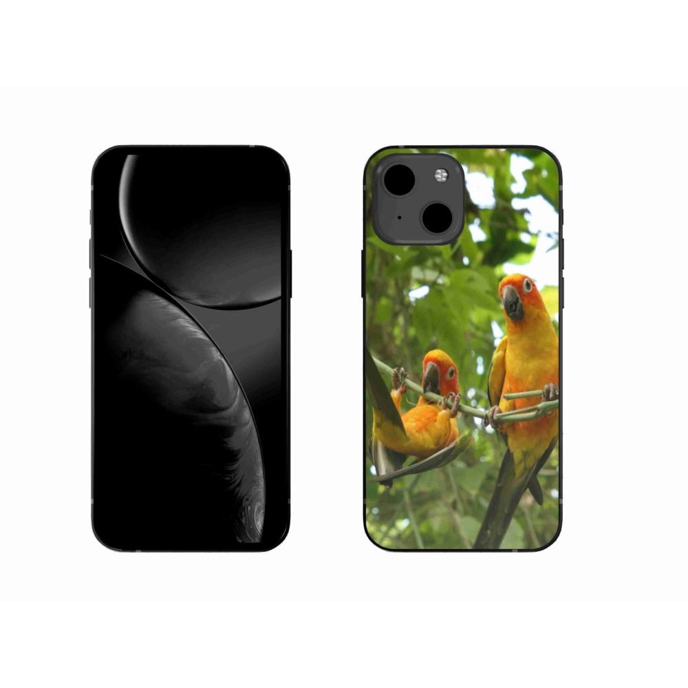 Gélový kryt mmCase na iPhone 13 - papagáje aratingy
