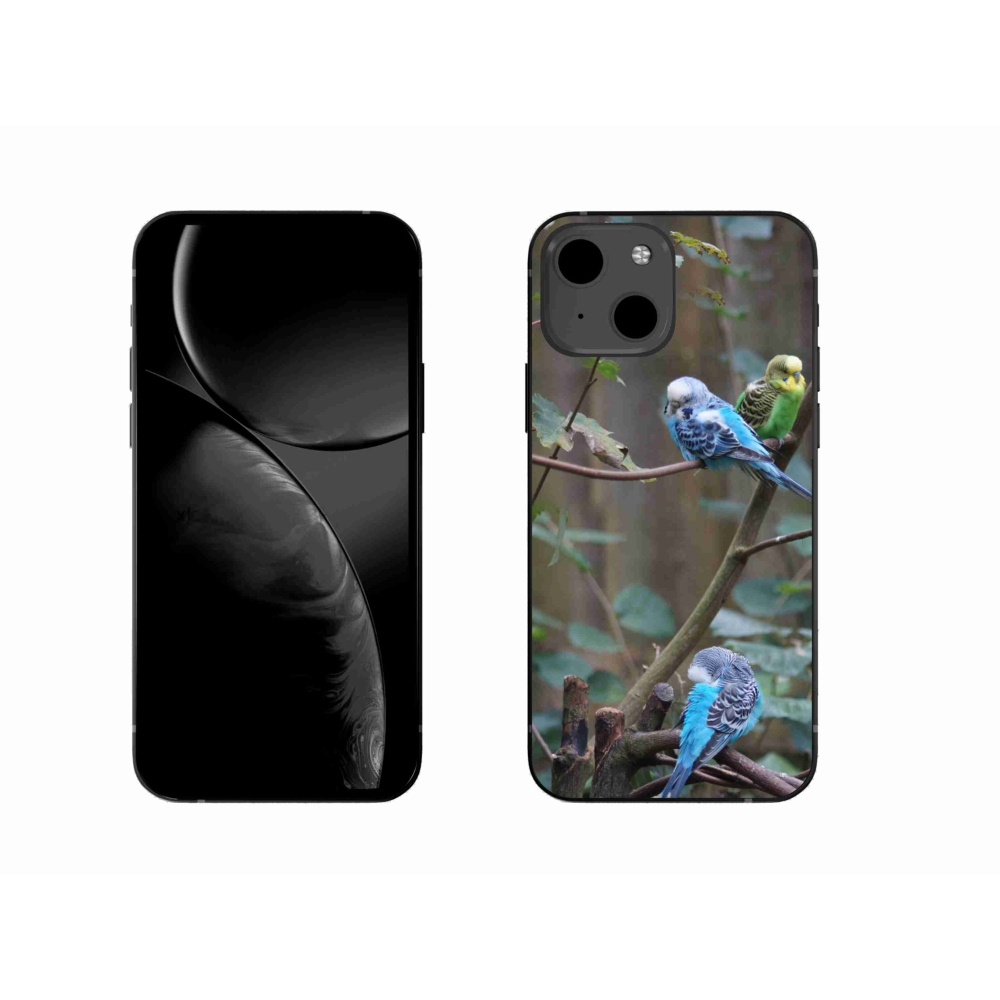 Gélový kryt mmCase na iPhone 13 - papagáje na vetve