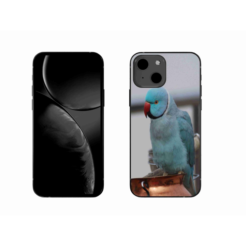 Gélový kryt mmCase na iPhone 13 - papagáj alexander modrý