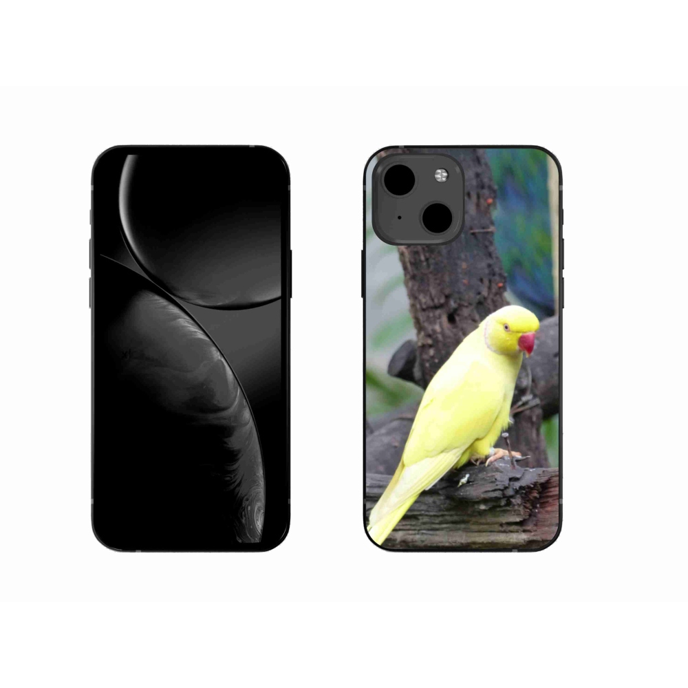 Gélový kryt mmCase na iPhone 13 - papagáj alexander žltý