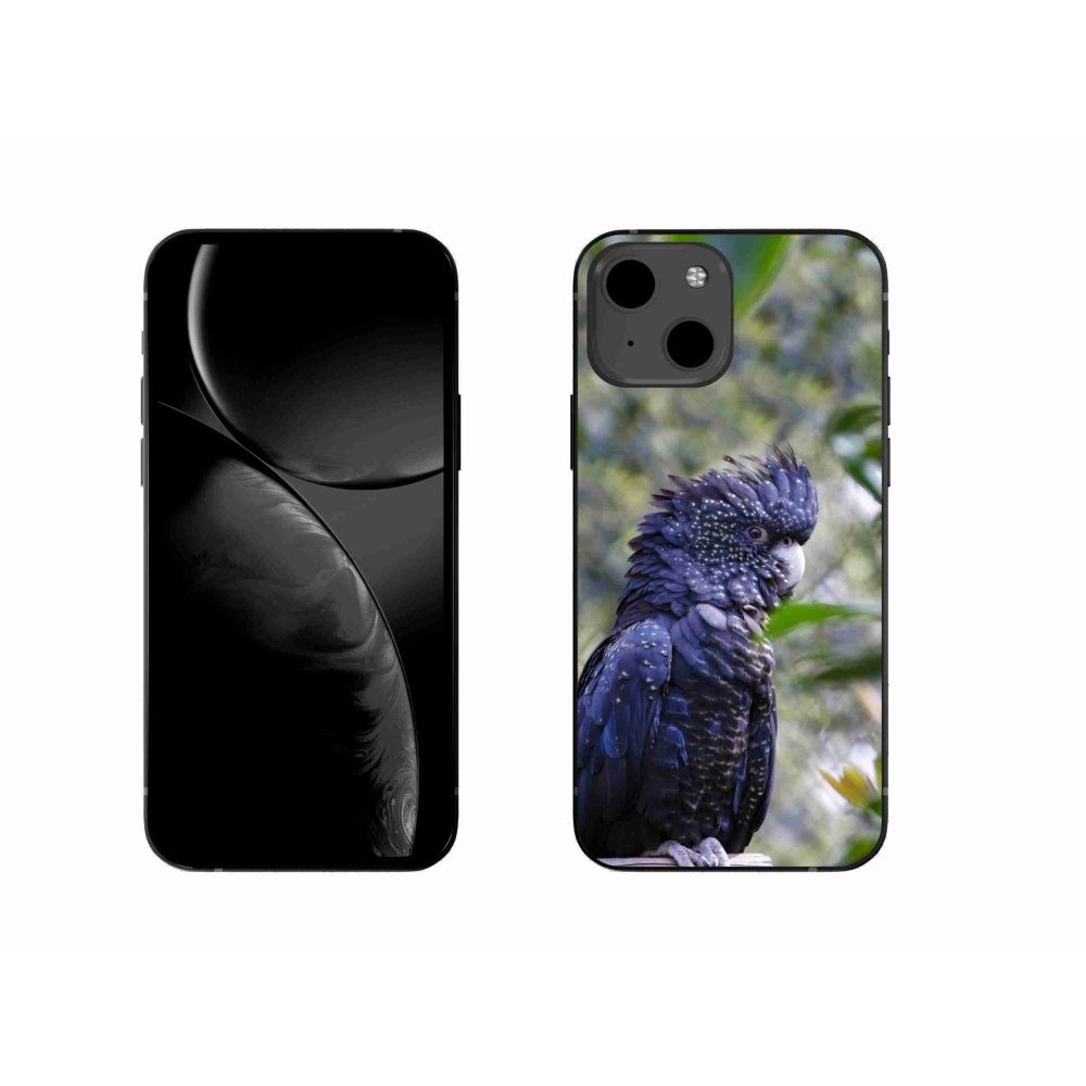Gélový kryt mmCase na iPhone 13 - papagáj kakadu čierny