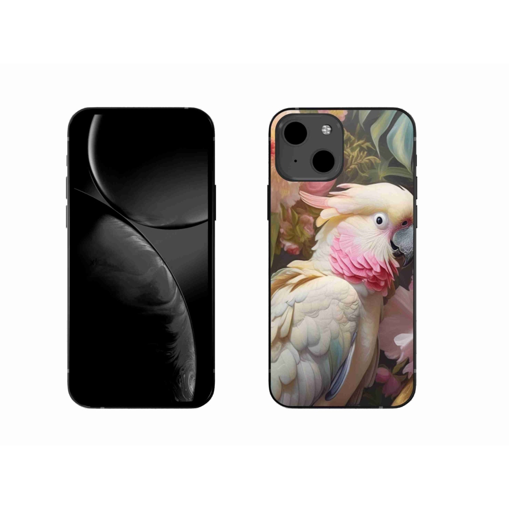 Gélový kryt mmCase na iPhone 13 - papagáj kakadu ružový 2