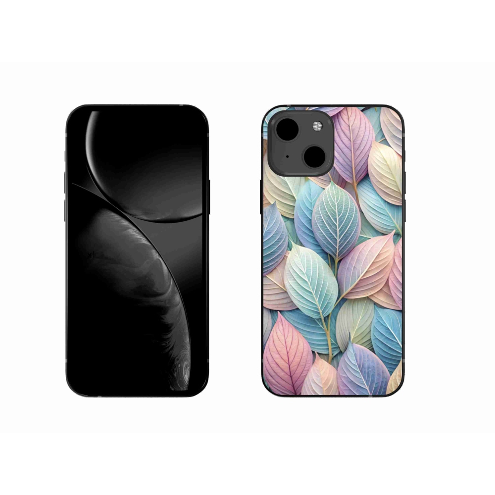 Gélový kryt mmCase na iPhone 13 - pastelové listy