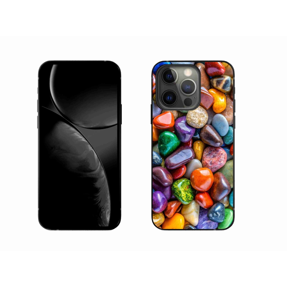 Gélový kryt mmCase na iPhone 13 Pro - farebné kamienky
