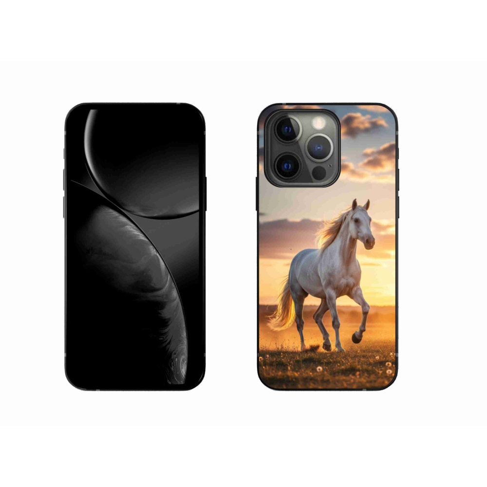 Gélový kryt mmCase na iPhone 13 Pro - bežiaci biely kôň 2