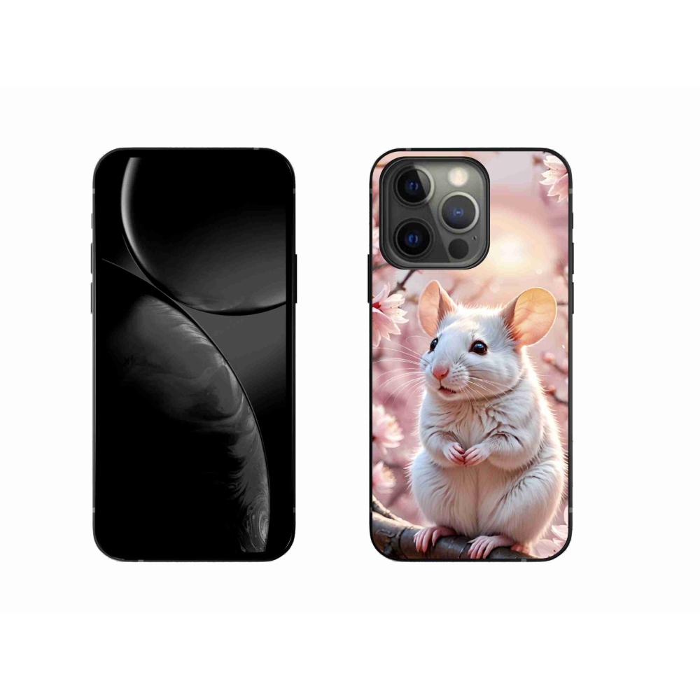 Gélový kryt mmCase na iPhone 13 Pro - biela myš na vetve