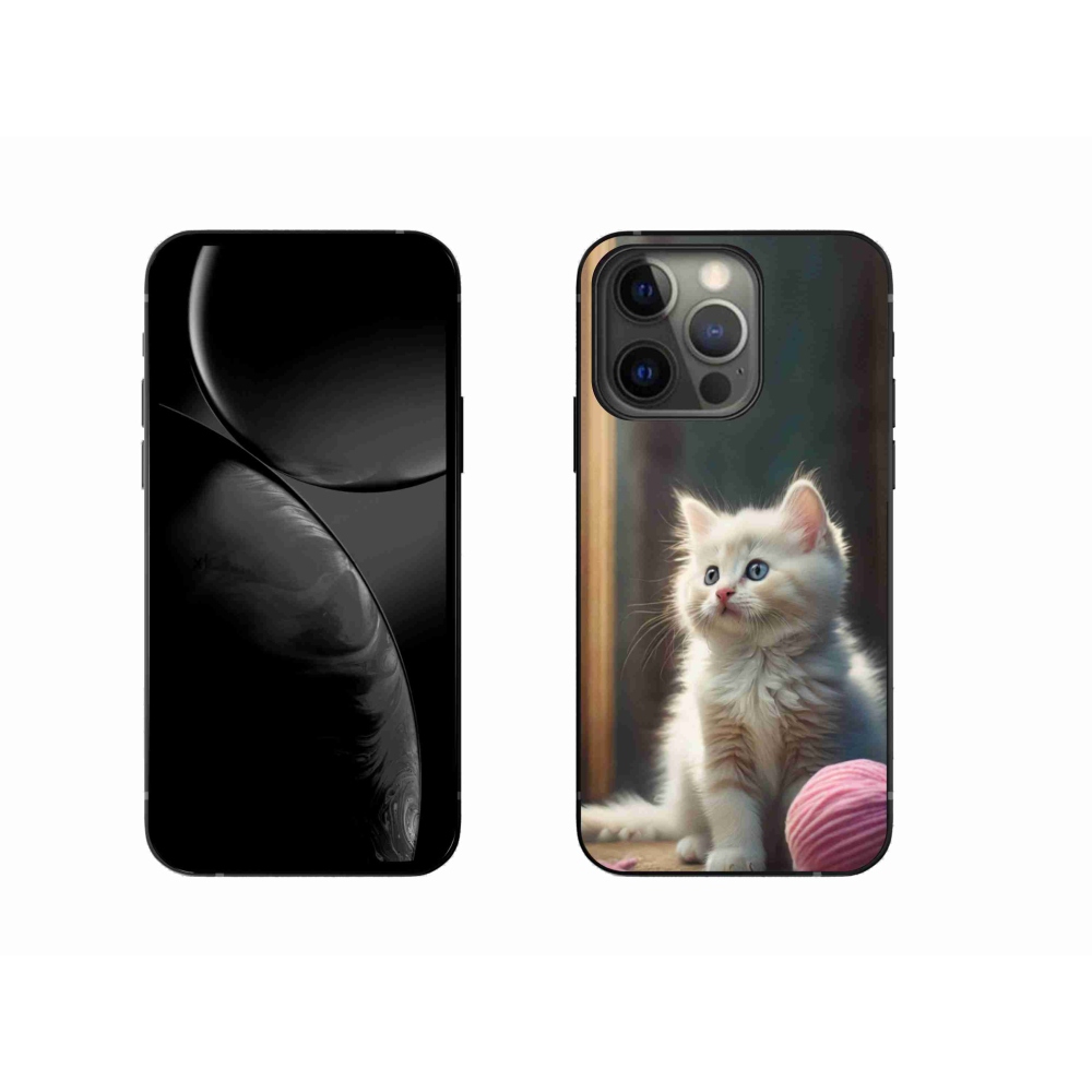 Gélový kryt mmCase na iPhone 13 Pro - biele mačiatko 2