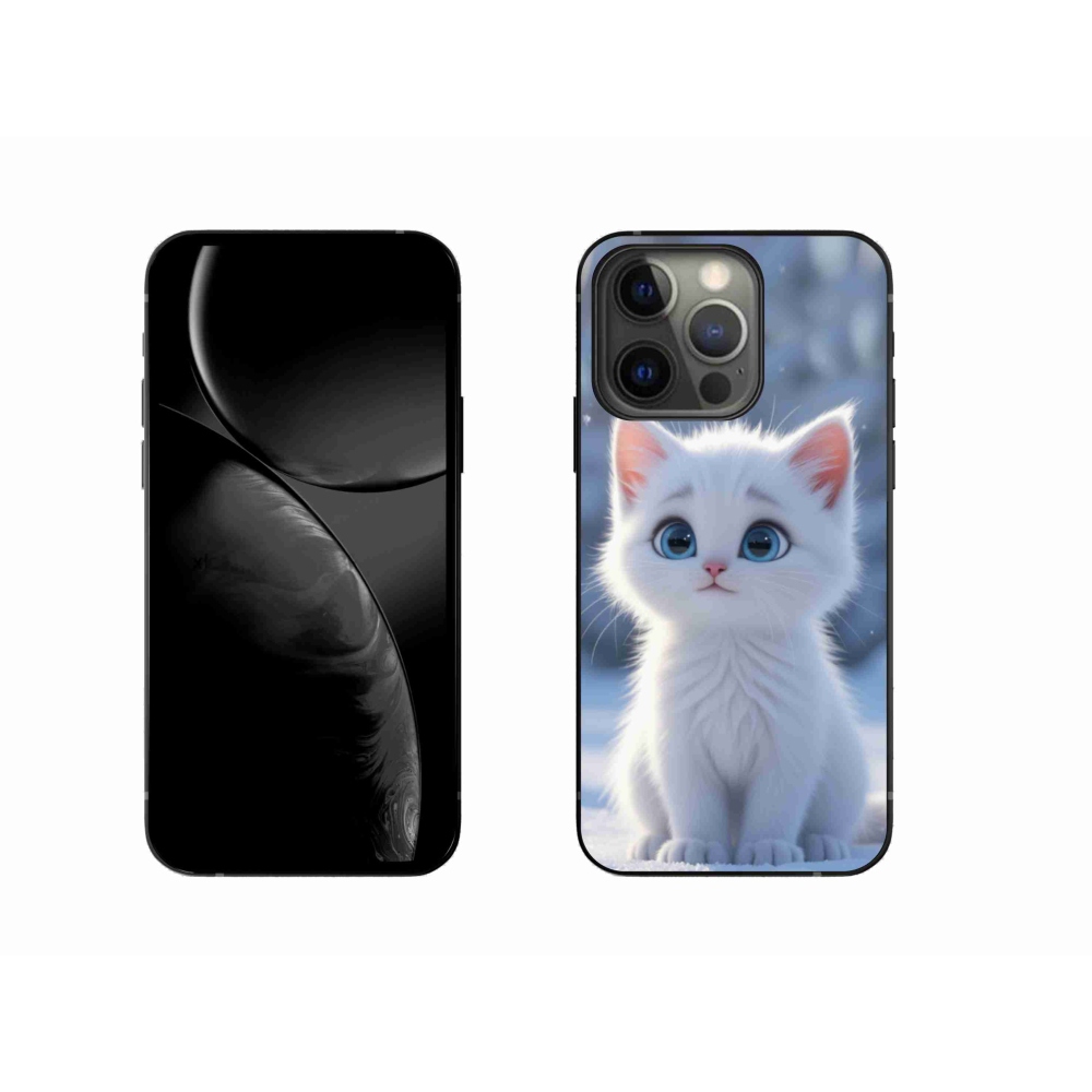 Gélový kryt mmCase na iPhone 13 Pro - biele mačiatko 3