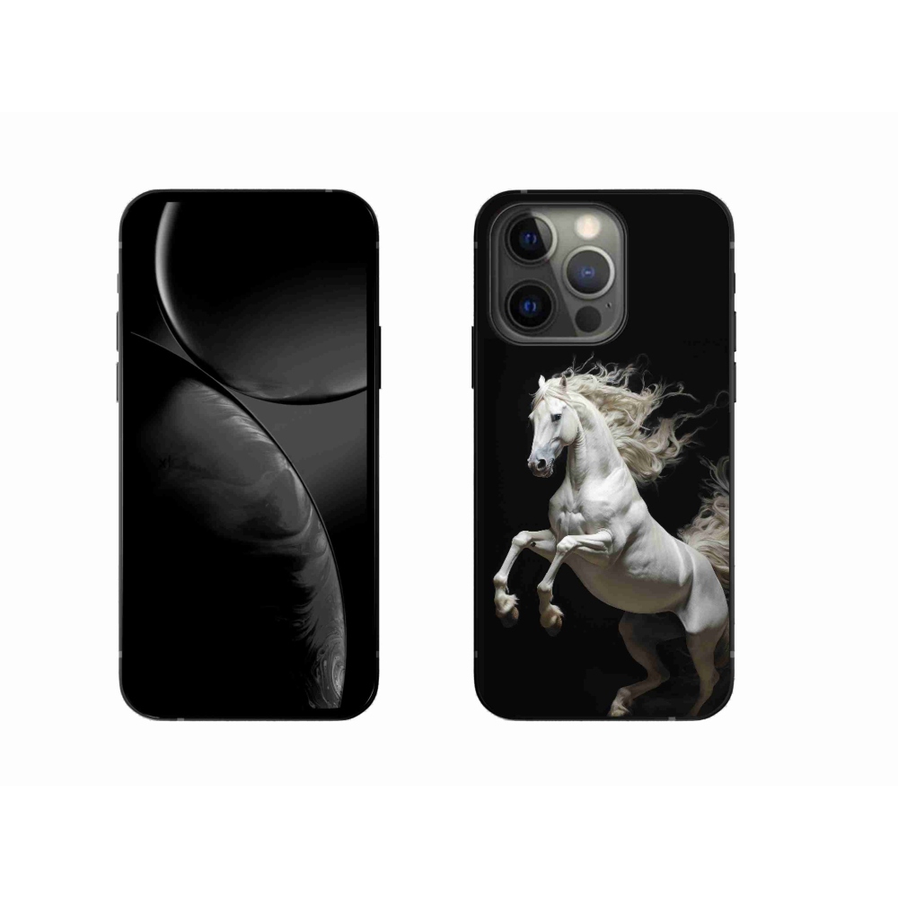 Gélový kryt mmCase na iPhone 13 Pro - biely kôň 4